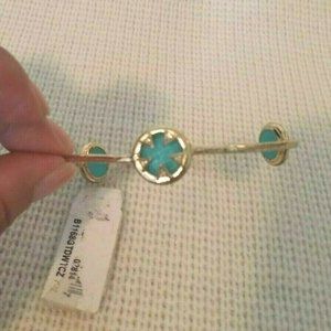 Melinda Maria Bracelet Blue Bangle 14k Gold Plated